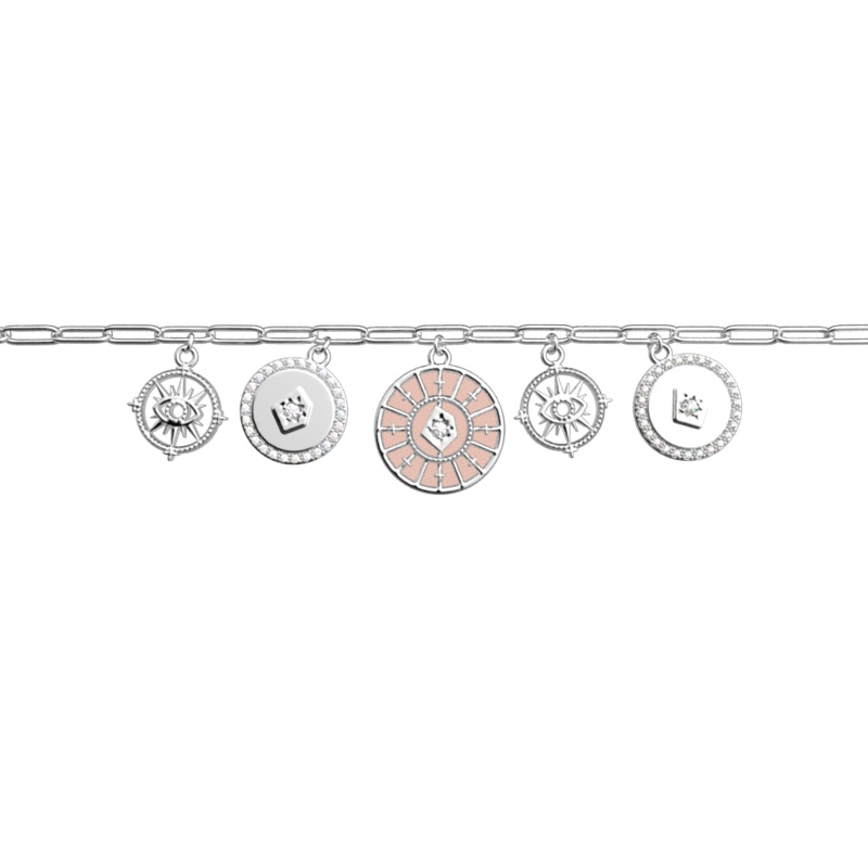 Astrale Pampille bracelet, Jasmine / Metallic Pink reversible insert-lesgeorgettes