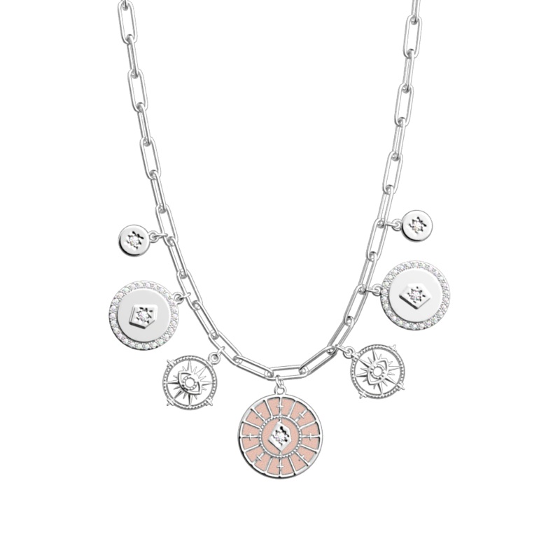 Astrale Pampille necklace, Jasmine / Metallic Pink reversible insert-lesgeorgettes