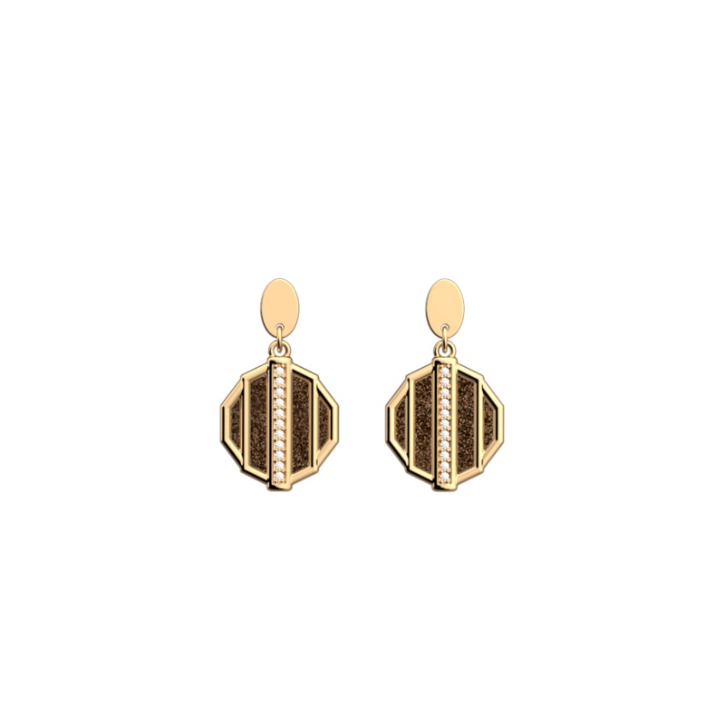 Merveille earrings, Bronze Glitter / Verdigris reversible inserts-lesgeorgettes