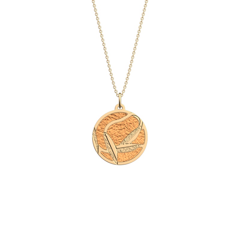 Rose des Sables necklace, Copper / Mango reversible insert-lesgeorgettes