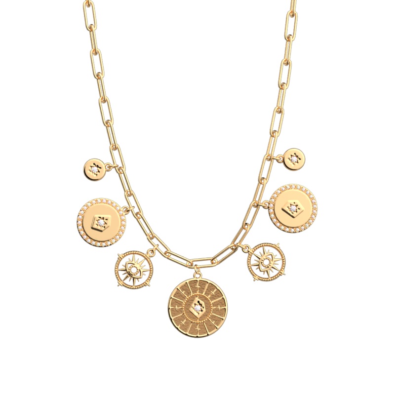 Astrale Pampille necklace, Bronze / Terracotta reversible insert-lesgeorgettes