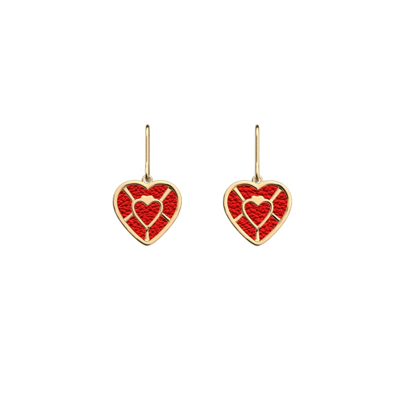 Cur earrings, Passion Red / Glamour reversible inserts-lesgeorgettes