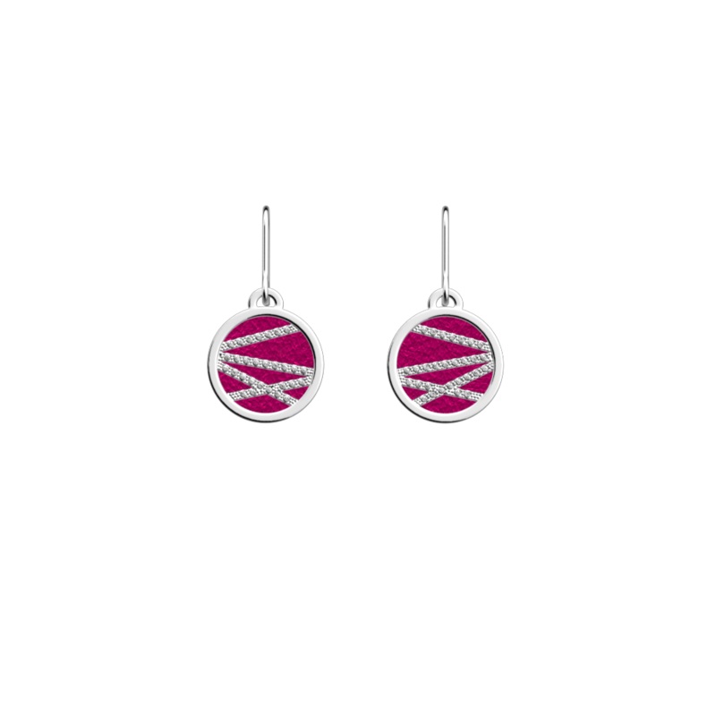 Liens earrings, Exotic Fuchsia / Pink Amaryllis reversible inserts-lesgeorgettes