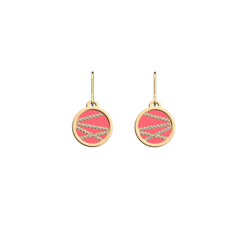 Liens earrings, Pink Amaryllis / Exotic Fuchsia reversible inserts-lesgeorgettes