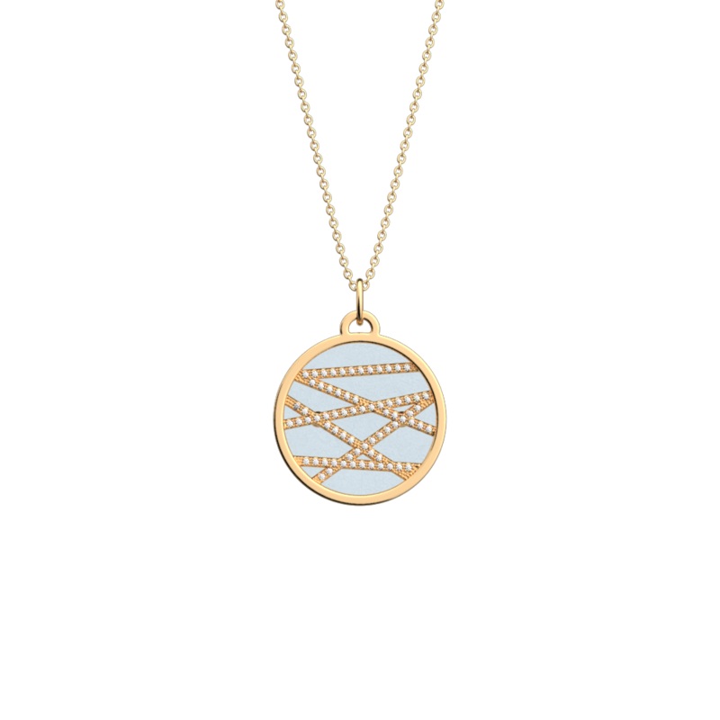Liens necklace, Crystal Blue / Disco reversible insert-lesgeorgettes