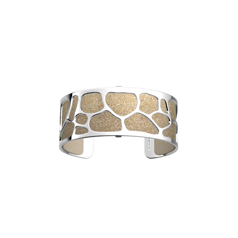 Lopard Bracelet, Cream / gold glitter reversible insert-lesgeorgettes
