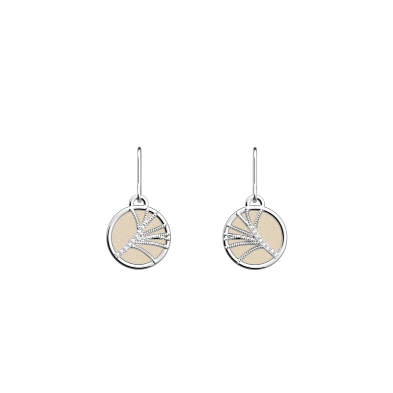 Rose des Sables Prcieuse earrings, Cream / Gold Glitter reversible inserts-lesgeorgettes