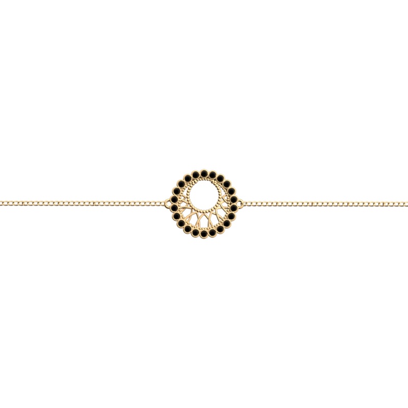 Arabesque chain bracelet, Black Lacquer-lesgeorgettes