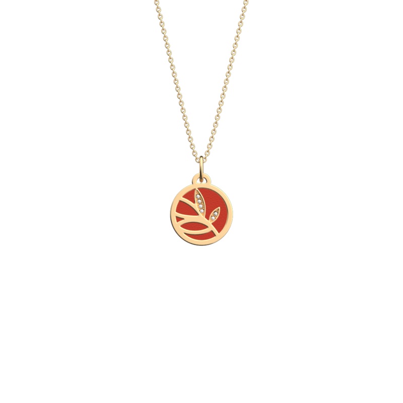 Arbre de vie necklace, Black Glitter / Red reversible insert-lesgeorgettes
