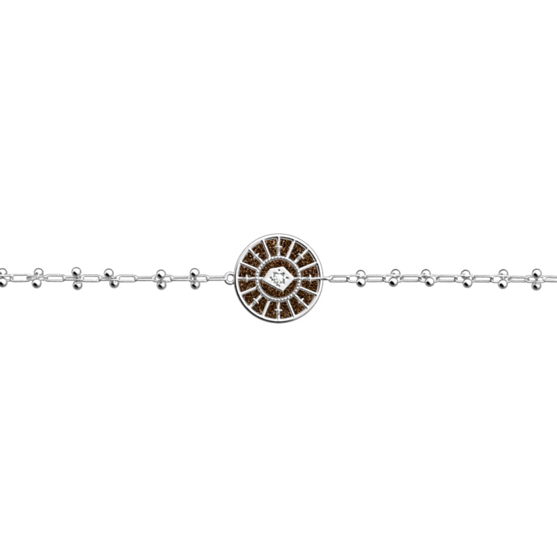 Astrale bracelet, Bronze Glitter / Verdigris reversible insert-lesgeorgettes