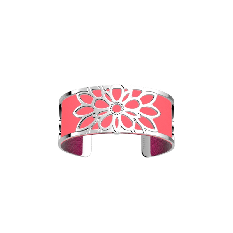 Dahlia bracelet, Exotic Fuchsia / Pink Amaryllis reversible insert-lesgeorgettes