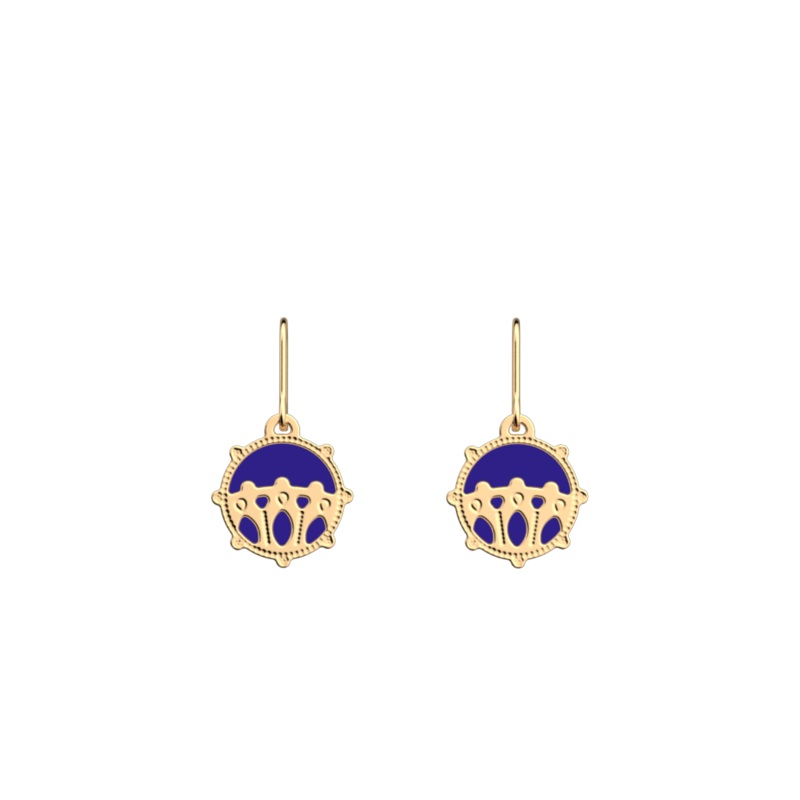 Orient earrings, Indigo / Eggshell reversible inserts-lesgeorgettes