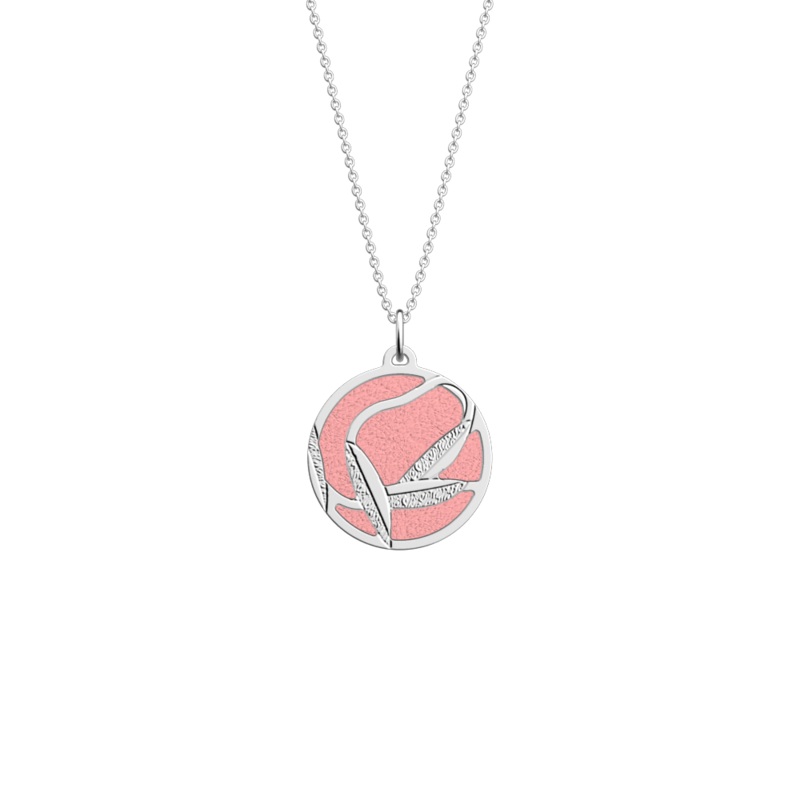 Rose des Sables necklace, Metallic Pink / Jasmine reversible insert-lesgeorgettes