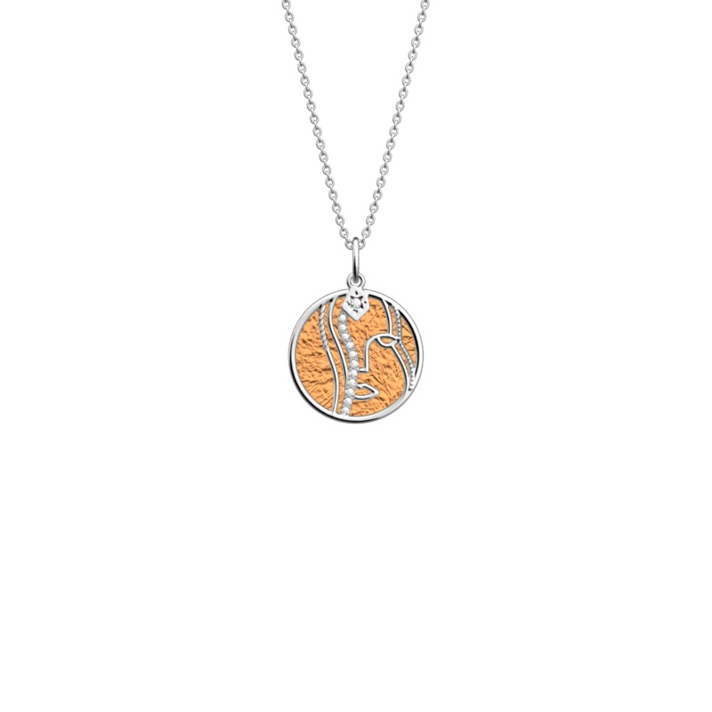 Virgo necklace, Copper / Mango reversible insert-lesgeorgettes