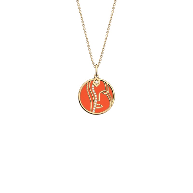 Virgo necklace, Mango / Copper reversible insert-lesgeorgettes
