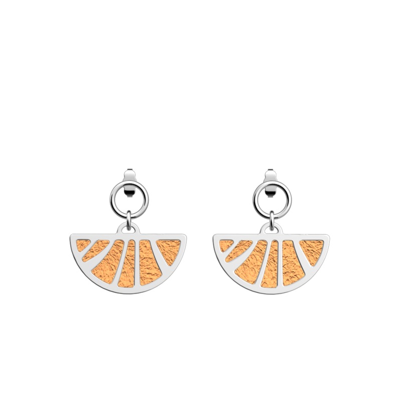 Amazone earrings, Copper / Mango reversible inserts-lesgeorgettes