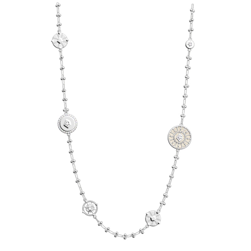 Astrale necklace, Pearl White / Magnolia reversible insert-lesgeorgettes