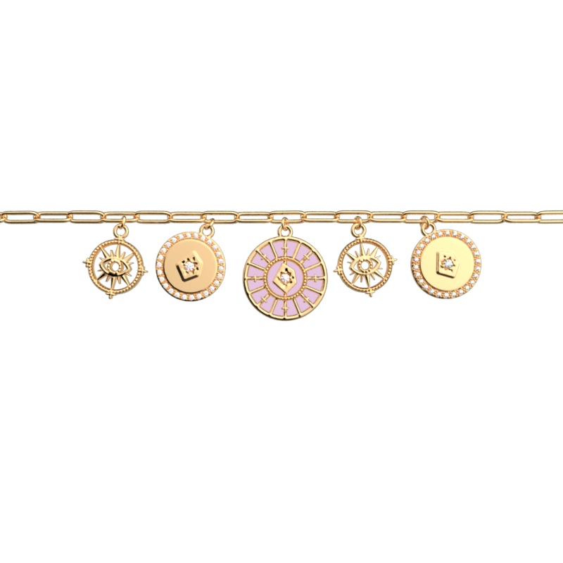 Astrale Pampille bracelet, Magnolia / Pearl White reversible insert-lesgeorgettes