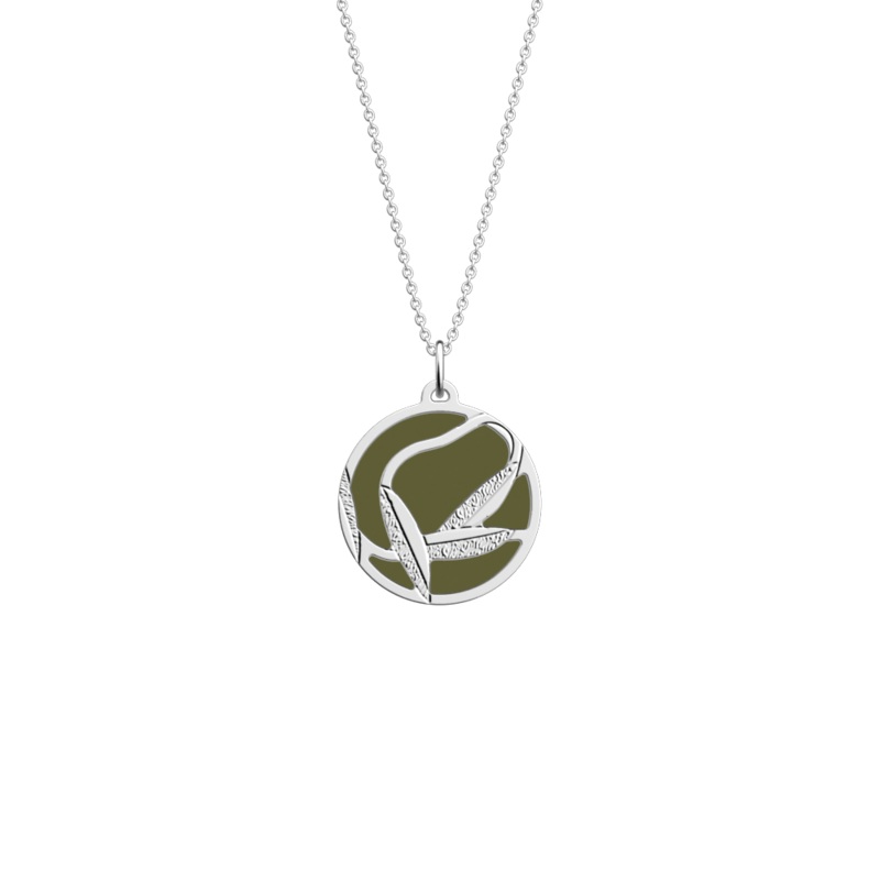 Rose des Sables necklace, Olive / Fresh Water reversible insert-lesgeorgettes