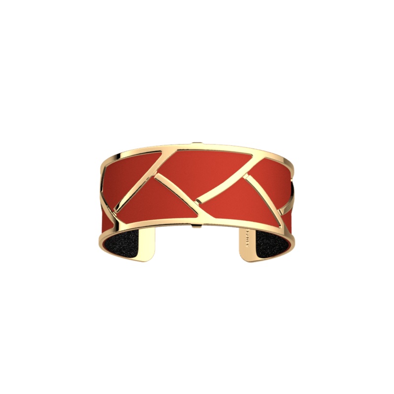 Tresse Bracelet, Gold finish, Red / Black Glitter-lesgeorgettes