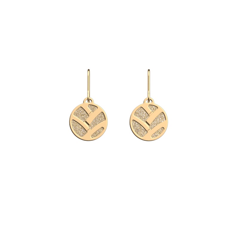 Tresse Earrings, Cream / Gold Glitter reversible insert-lesgeorgettes
