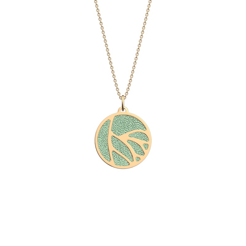 Ara necklace, Metallic Aquamarine / Aquatic reversible insert-lesgeorgettes