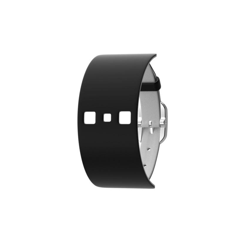 Black / White Single Wrap Leather strap, Silver finish buckle-lesgeorgettes