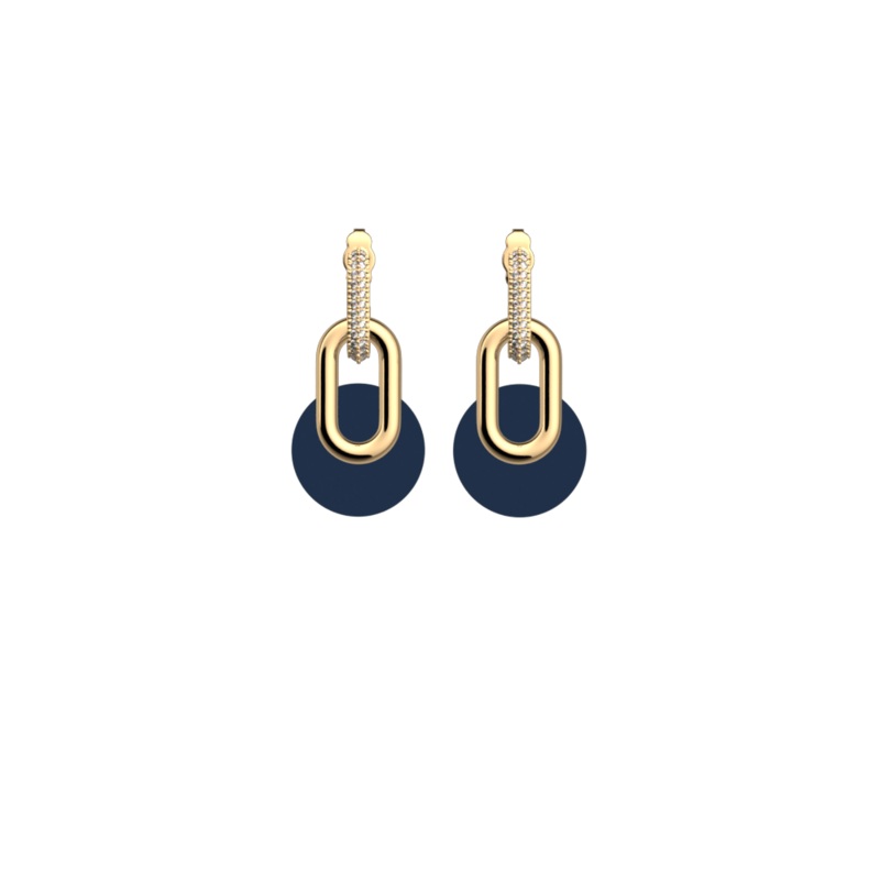 Chane earrings, Marine / Starry Sky reversible inserts-lesgeorgettes