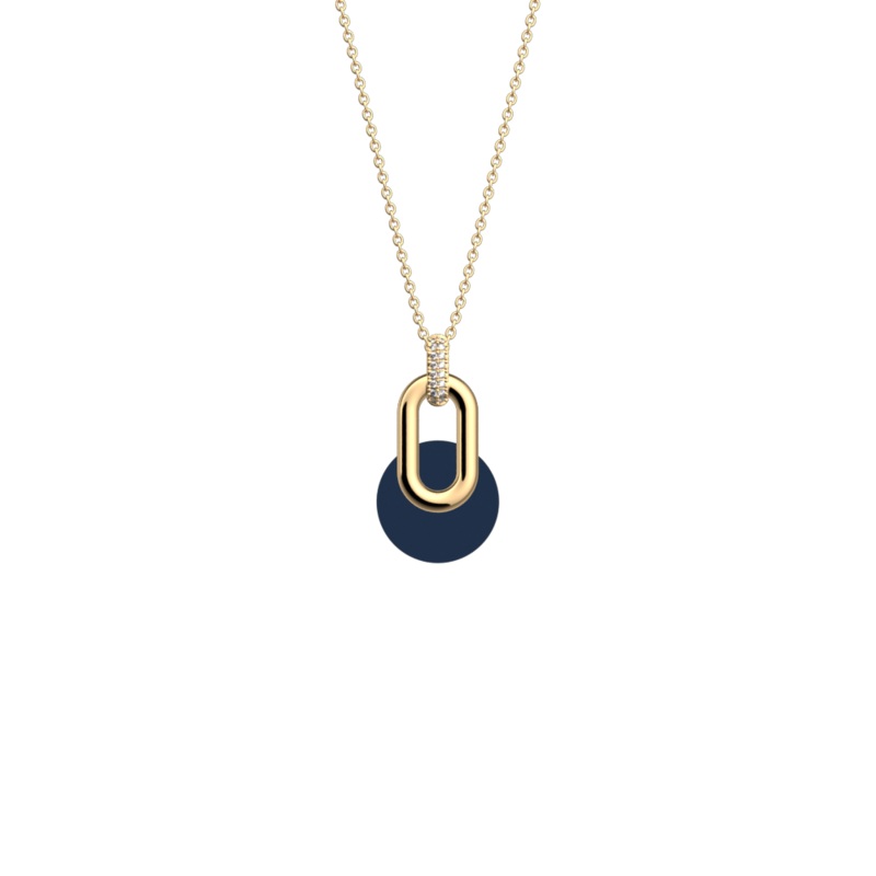 Chane necklace, Navy Blue / Starry Sky reversible insert-lesgeorgettes