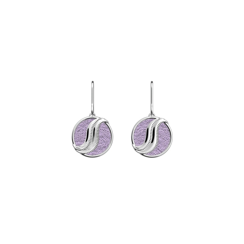 Drap earrings, Metallic Lavender / Wild Violet reversible inserts-lesgeorgettes