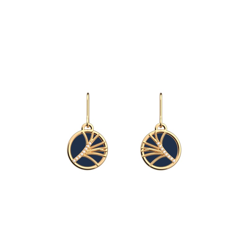 Rose des Sables Prcieuse earrings , Marine / Starry Sky reversible inserts-lesgeorgettes