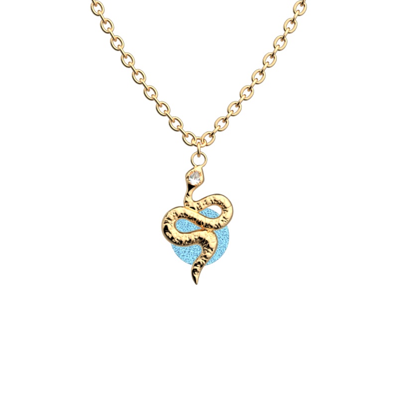 Serpent necklace, Starry Sky / Marine reversible insert-lesgeorgettes