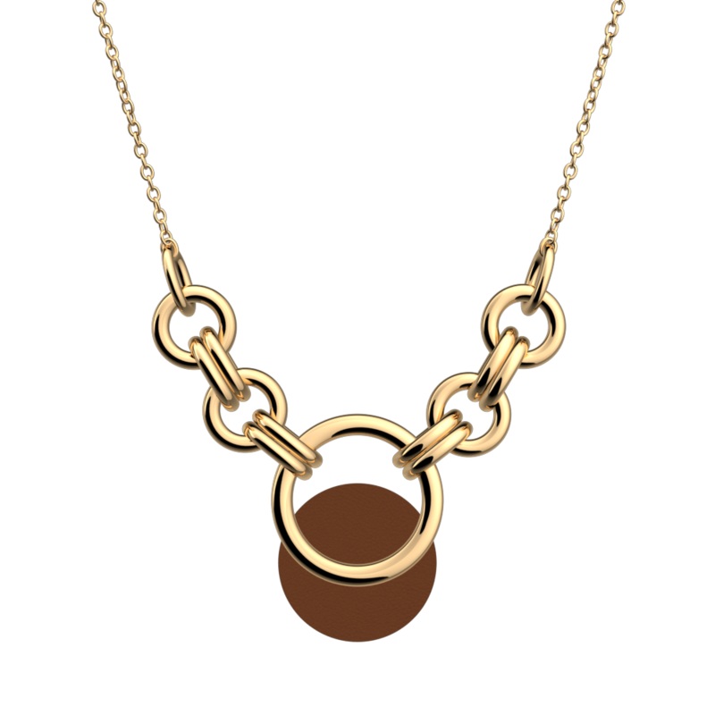 Trsor necklace, Terracotta / Bronze reversible insert-lesgeorgettes