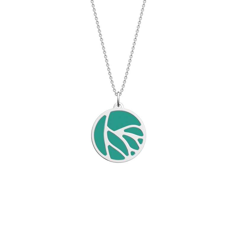 Ara necklace, Aquatic / Metallic Aquamarine reversible insert-lesgeorgettes