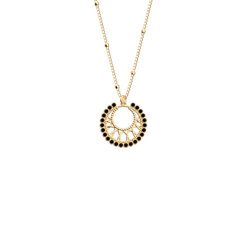 Arabesque Necklace, Black Lacquer-lesgeorgettes