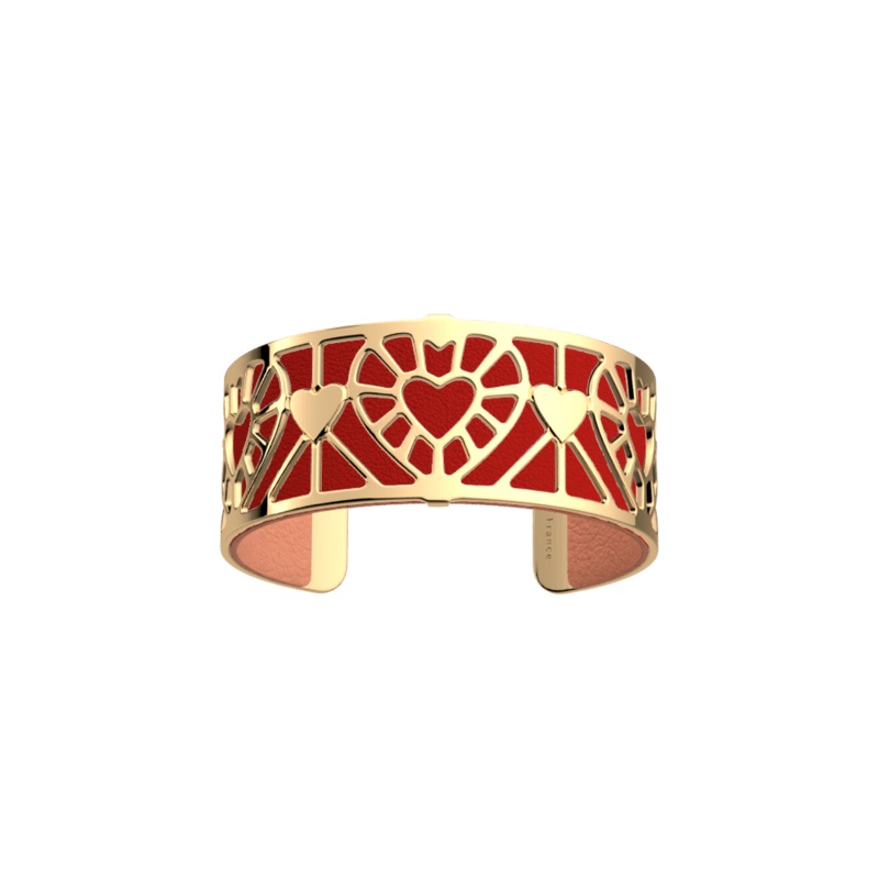 Cur bracelet, Tangy Red / Candy Floss reversible insert-lesgeorgettes