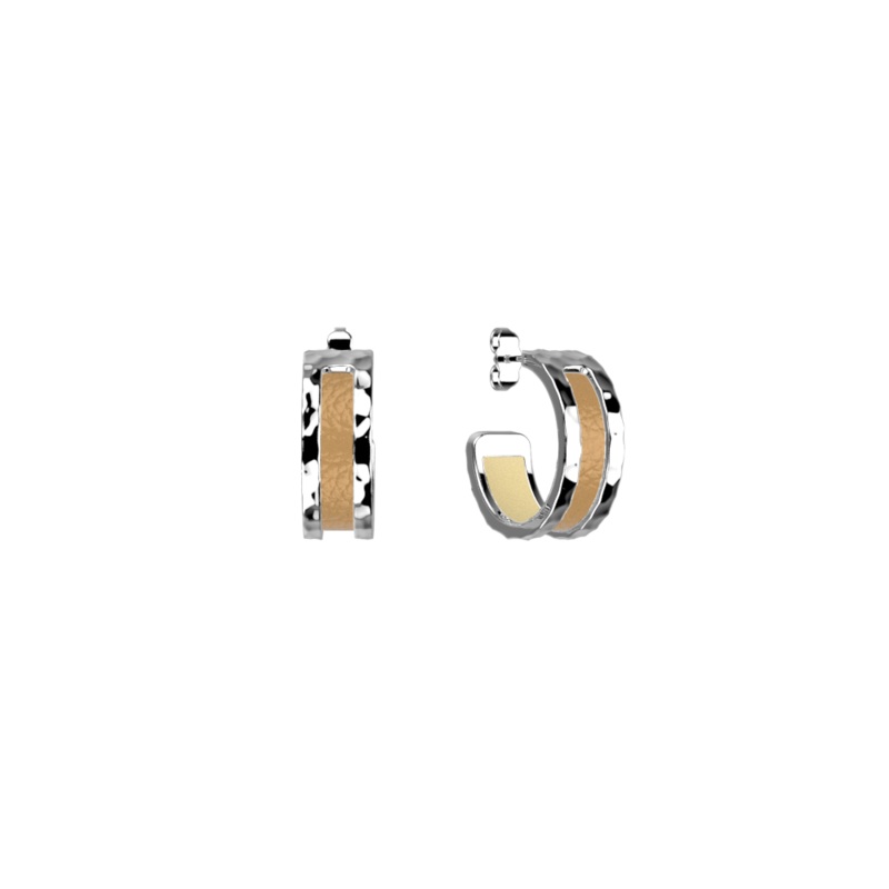 Pure Martele earrings, Caramel / Fine Sand reversible inserts-lesgeorgettes