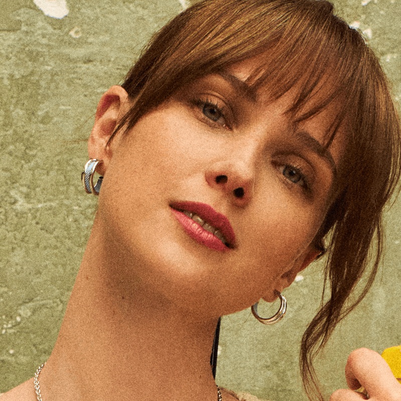 Pure Organique earrings, Iridescent Denim / Celeste reversible inserts-lesgeorgettes