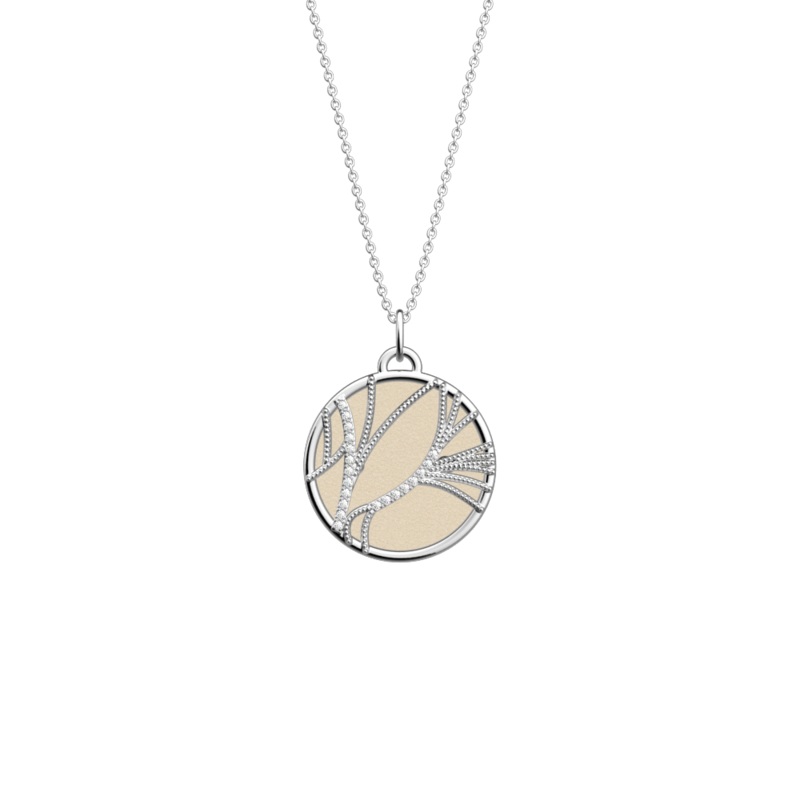 Rose des Sables Prcieuse necklace, Cream / Gold Glitter reversible insert-lesgeorgettes