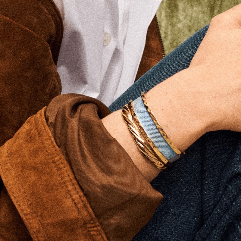 Pure Martele bracelet, Iridescent Denim / Celeste reversible insert-lesgeorgettes
